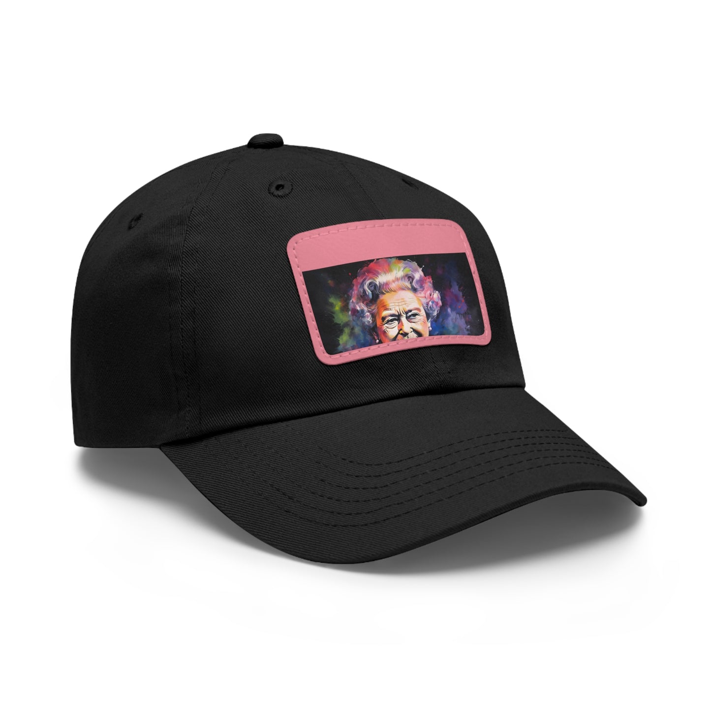 Regal Glow: Queen Elizabeth II Watercolor Neon Cap