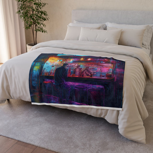 Neon Nights Blanket: Where the Cocktails Glow | Blanket | Bed, Bedding, Blankets, Home & Living, Indoor, Mother's Day, Rest, Sleep, Sublimation | Prints with Passion