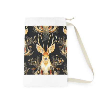 "Jackalope Fantasy Laundry Bag - Stylish mythical pattern, durable and spacious for laundry transport"