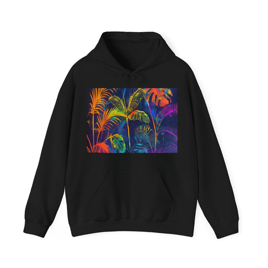 Island Bloom Hoodie: Embrace the Neon Oasis | Hoodies | DTG, Hoodies, Men's Clothing, Regular fit, Unisex, Women's Clothing | Prints with Passion