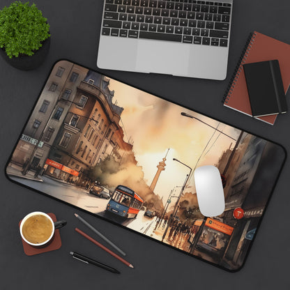 Berlin Sunset Desk Mat - Add style and inspiration to your workspace with this stunning desk accessory showcasing a breathtaking image of a Berlin sunset.