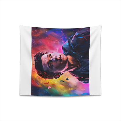 Tom Holland Neon Star Watercolor Tapestry - Vibrant and Unique Portrait of Actor - High-Quality Material - Great Gift