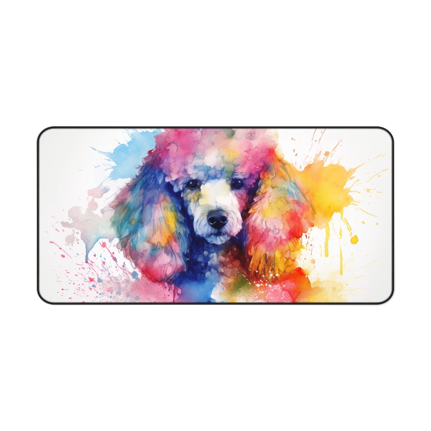 "Poodle Paradise Desk Mat - Adorable cute poodle design adds whimsy to workspace, protects desk surface"