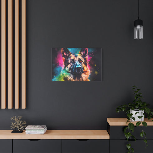 Loyal German Shepherd Dog Portrait — Canvas Wall Art — Product Detail View 8