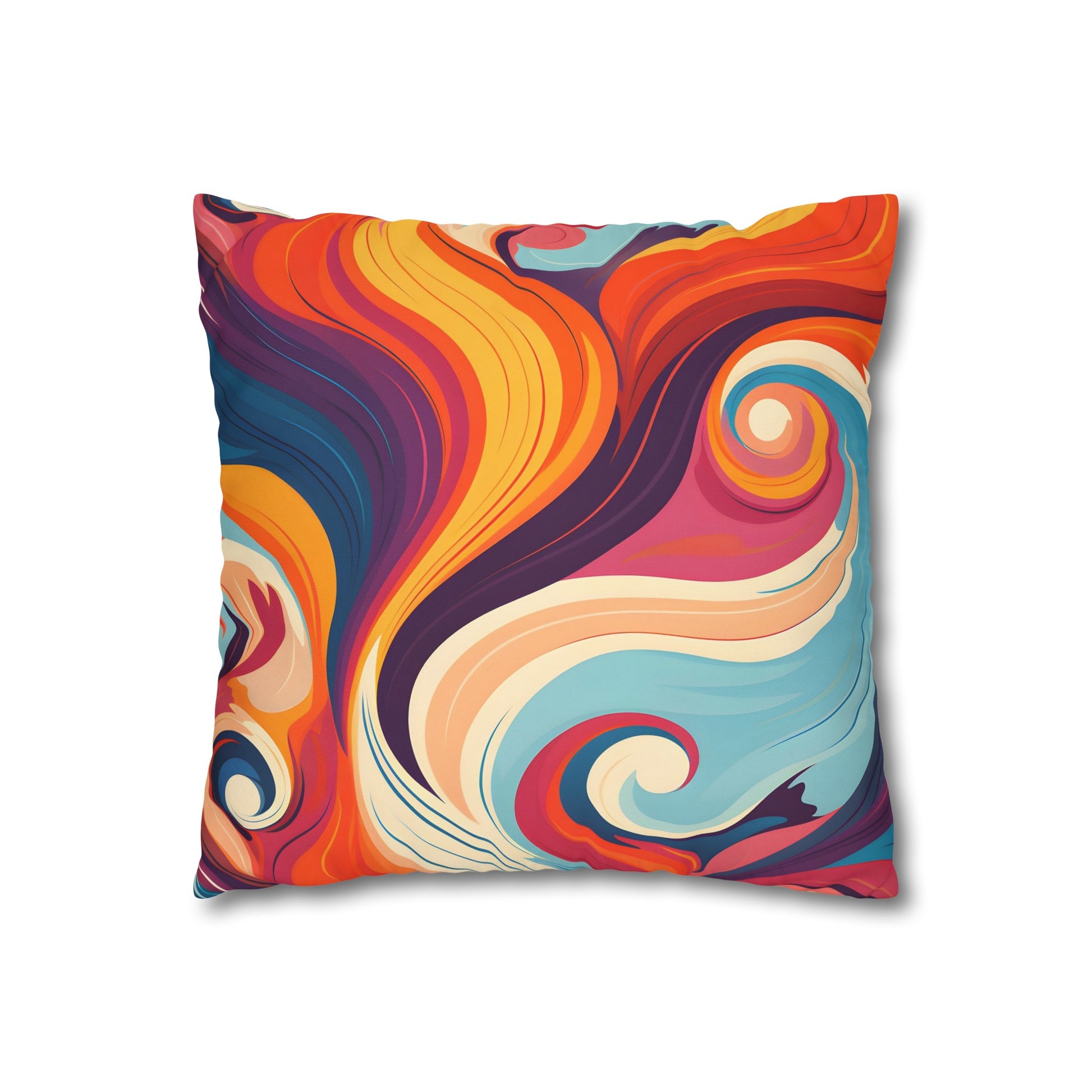 "0s Retro Waves Pillowcase - Groovy 70s-inspired marine-themed pattern for stylish comfort"