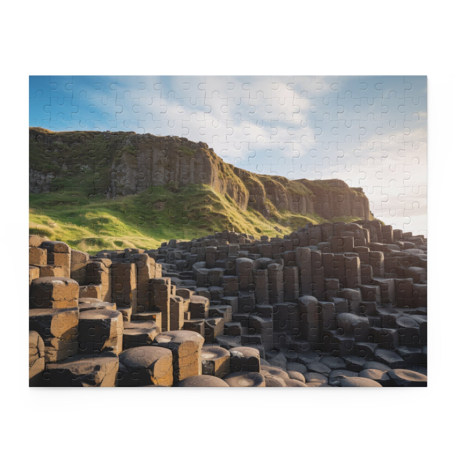 "Challenge yourself with Giants Causeway jigsaw puzzle, showcasing stunning Northern Ireland beauty"