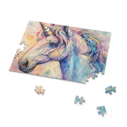 Whimsical Watercolor Unicorn Jigsaw Puzzle - A magical world filled with unicorns for puzzle enthusiasts and unicorn lovers.