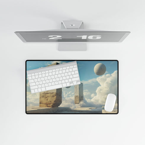 Surreal Dreamscape with Levitating Objects — XL & XXL Desk Mat — Product Detail View 8