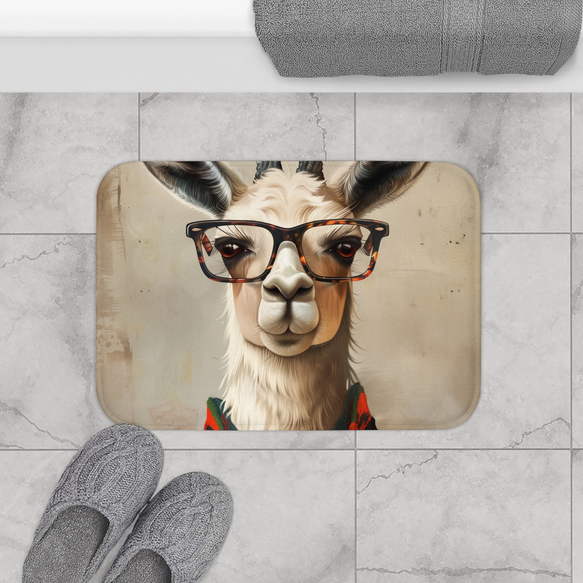 Llama Cool Bath Mat | Bath Mats | Bath, Bathroom, Home & Living, Indoor, Sublimation | Prints with Passion