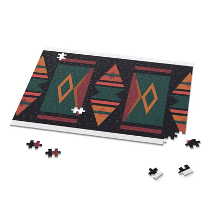 Aztec Pattern Jigsaw Puzzle - Immerse in intricate Aztec culture design, vibrant and detailed.