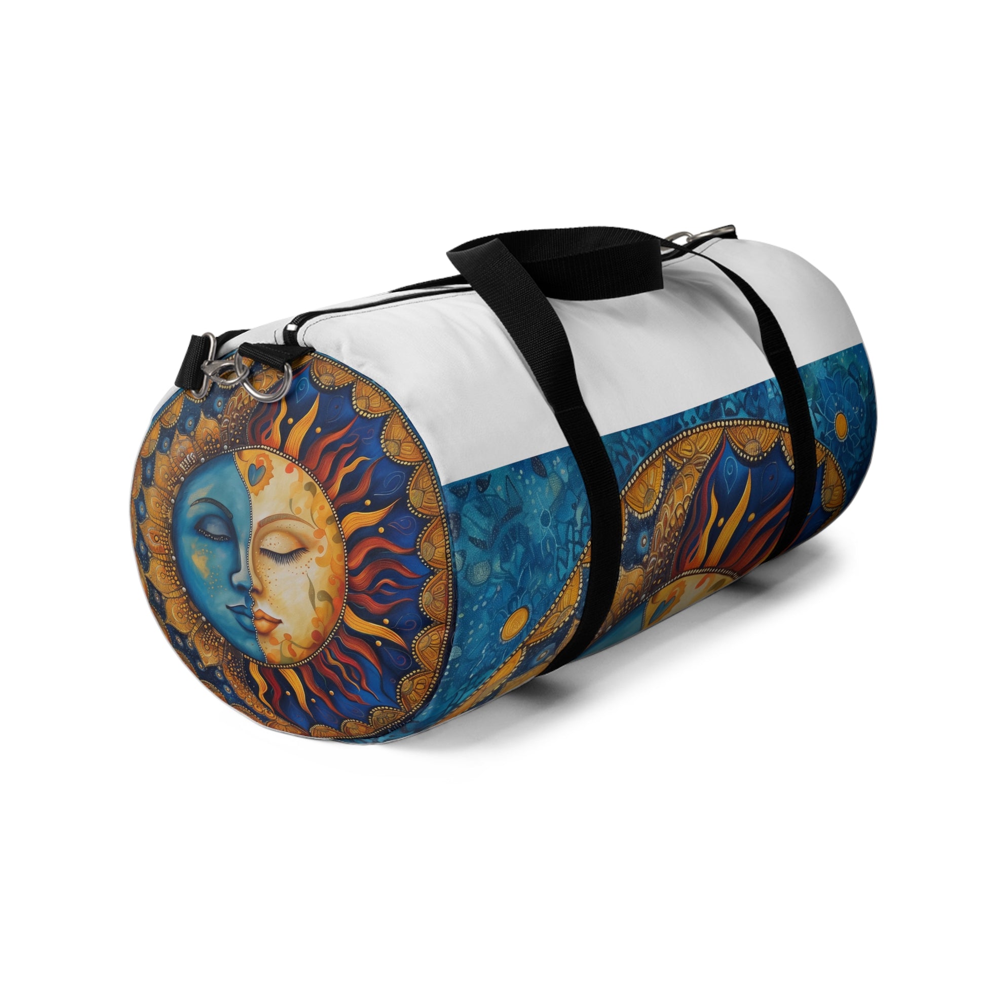 Mandala Sun & Moon Duffel | Duffle Bags | Accessories, All Over Print, AOP, Assembled in the USA, Assembled in USA, Bags, Duffle, Made in the USA, Made in USA | Prints with Passion