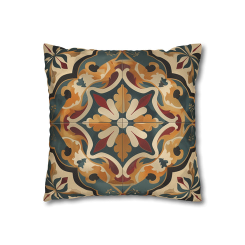 Artisan Tiles — Faux Suede Cushion Cover — Double-Sided Back & Concealed Zip Detail