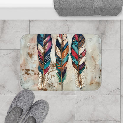 Bohemian Plume Bath Mat | Bath Mats | Bath, Bathroom, Home & Living, Indoor, Sublimation | Prints with Passion