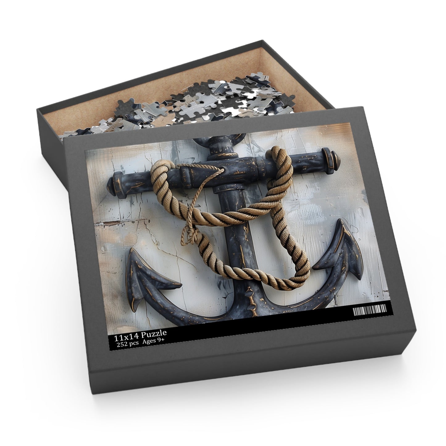 Nautical Anchor Rope Puzzle - Intricate, rustic design for sea lovers and puzzle enthusiasts