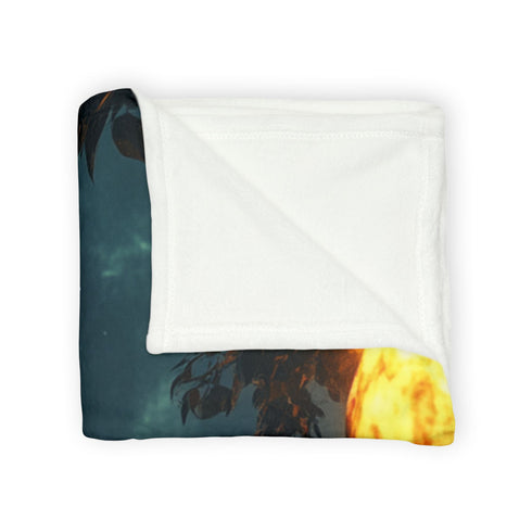 Moonlight Temple with Levitating Torches — Plush Fleece Throw Blanket — Product Detail View 11