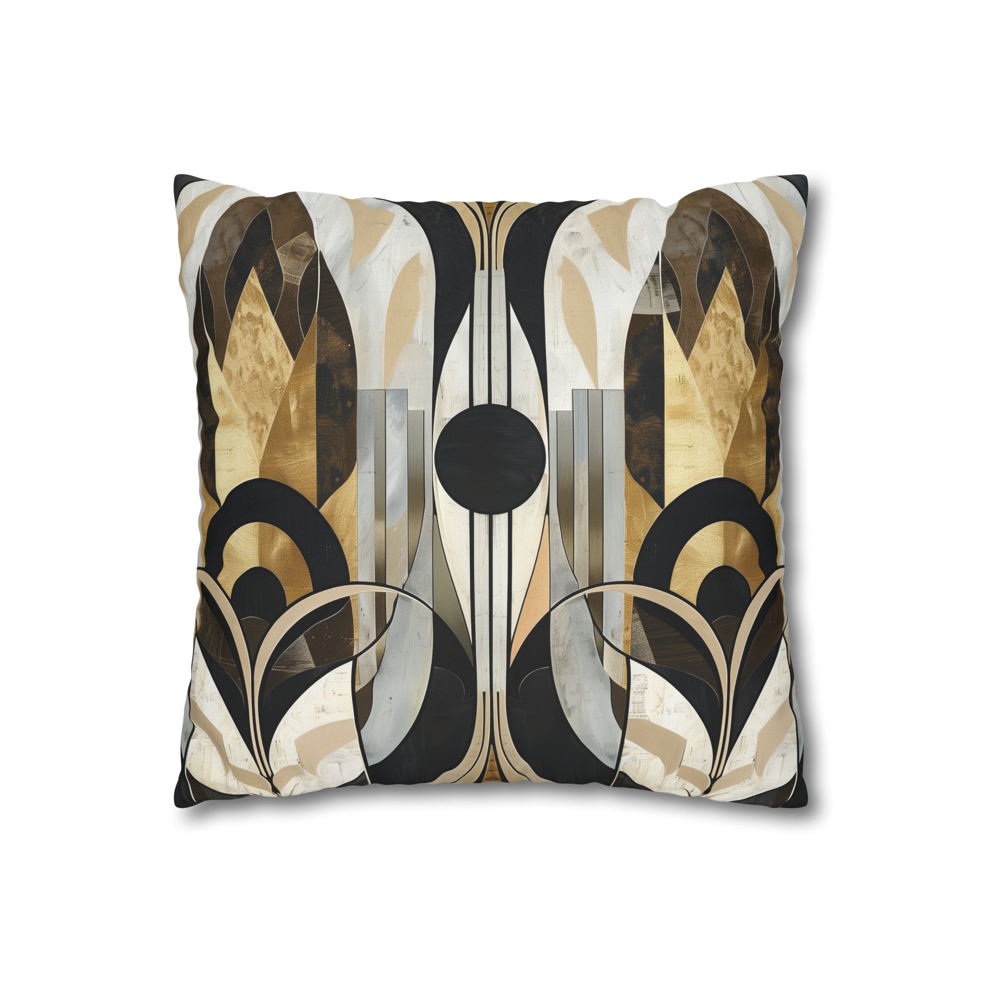 "Vintage Glamour Art Deco Pillowcase with Geometric Patterns and Metallic Accents"