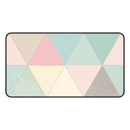 "Stylish Chic Pastel Geometric Desk Mat for Workspace Transformation"