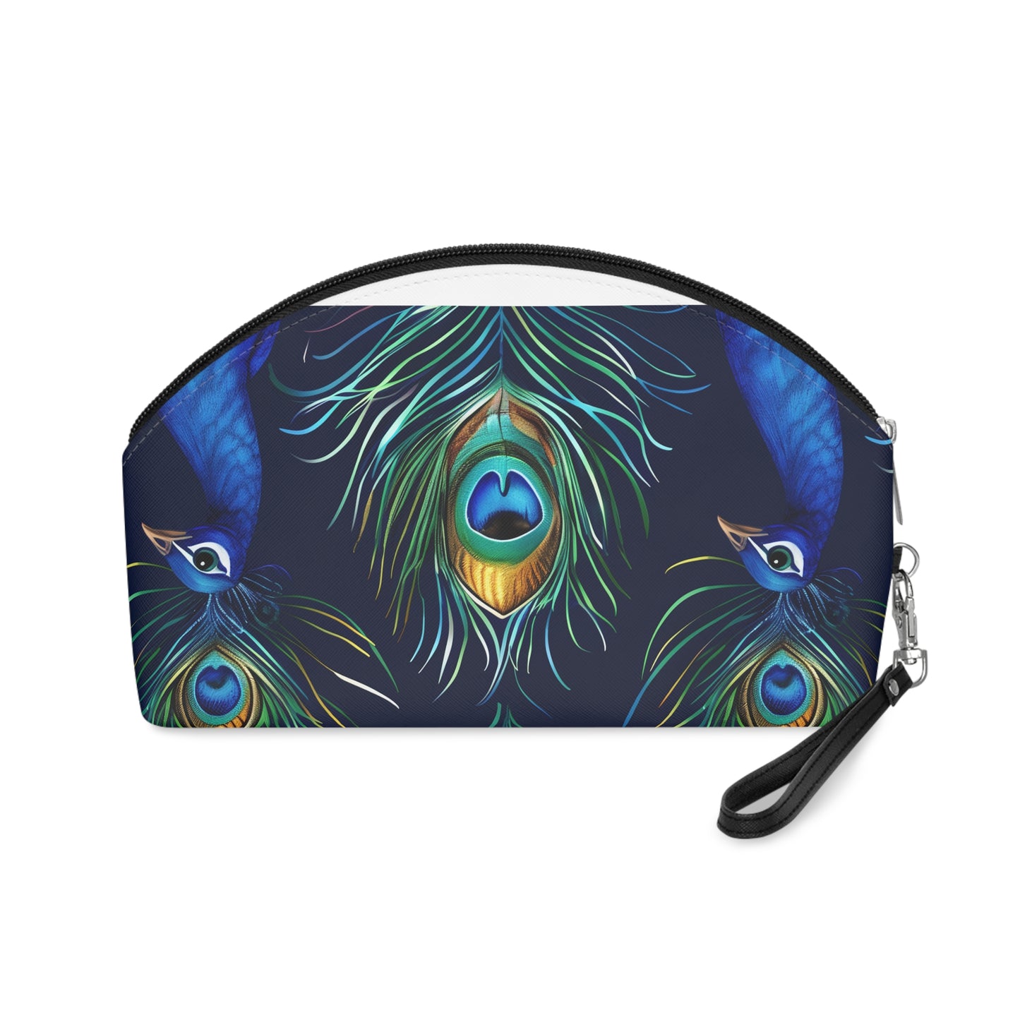 Peacock Feathers Makeup Bag: Vibrant Blue Glamour