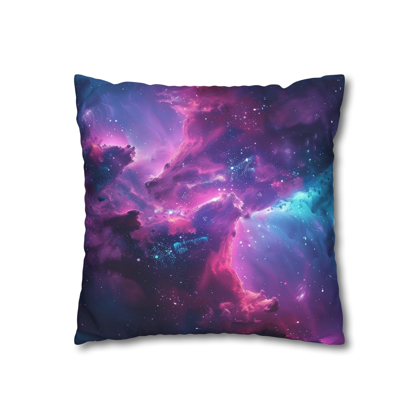 "Interstellar Neon Pillowcase - Vibrant neon galaxy design for cosmic dreams"