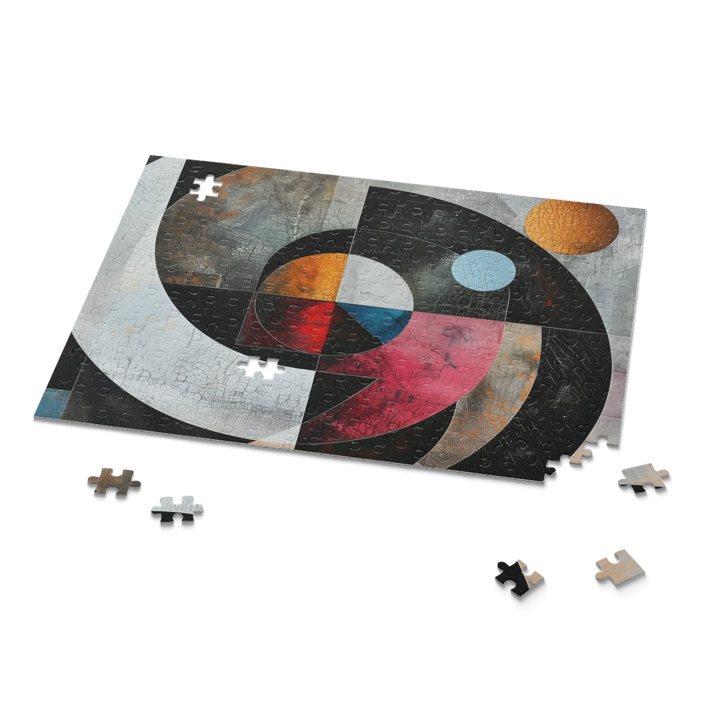 "Geo Abstract Puzzle Collection - Intricately crafted geometric jigsaw for mental stimulation"