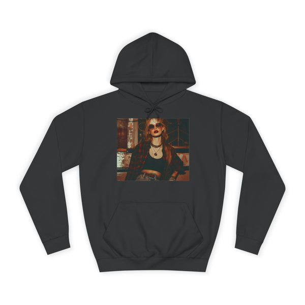 90s Retro Grunge Abstract Texture — Heavyweight Graphic Hoodie — Front Heavyweight Fleece Hoodie View