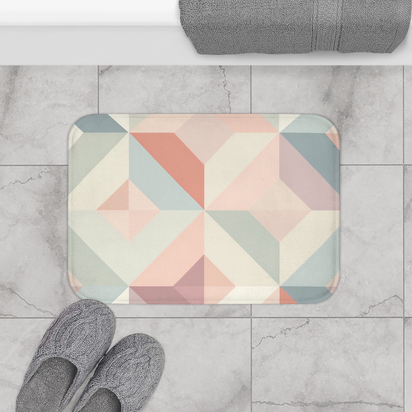 Soft Geometry Bath Mat