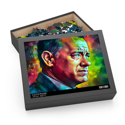 Tom Hanks Neon Watercolor Puzzle