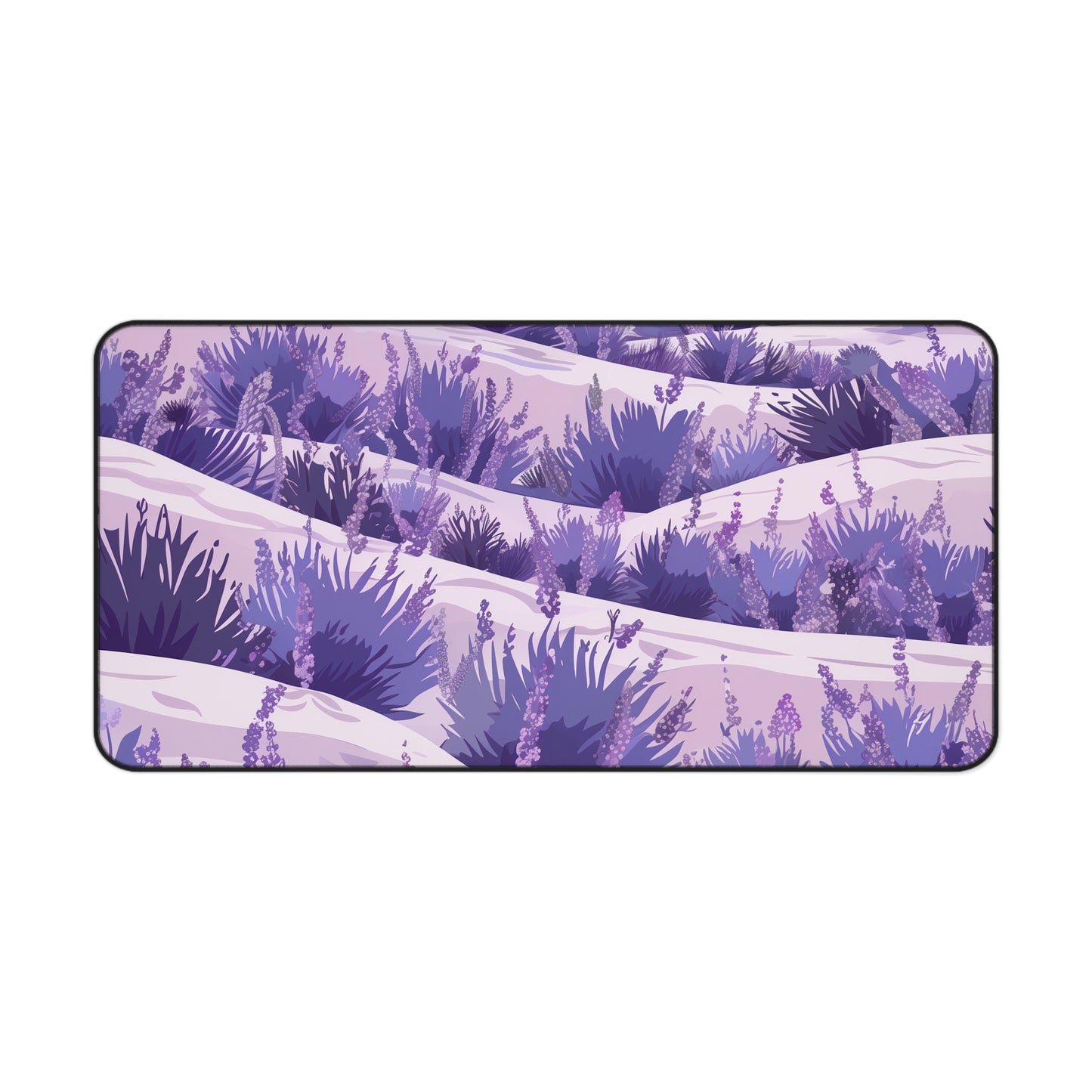 "Transform your workspace with Lavender Fields desk mat, elegant floral pattern for serenity"