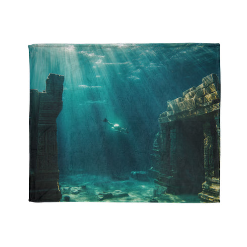 Sunken City Awakening with Energy Plush Fleece Throw Blanket