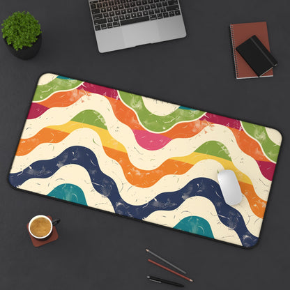 Retro Waves Desk Mat | Desk Mat | Accessories, Back-to-School, Desk, Fall Bestsellers, Home & Living, Mouse pad, Mouse Pads, Mousepad, Seasonal Picks, Stationery, TikTok | Prints with Passion