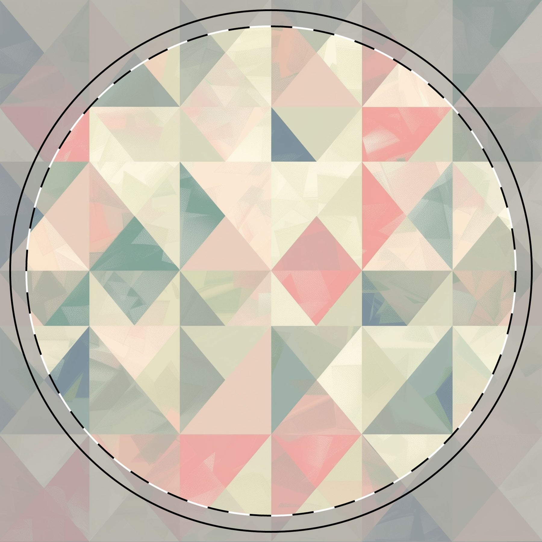 Chic pastel geometric round coaster set with summer vibes.