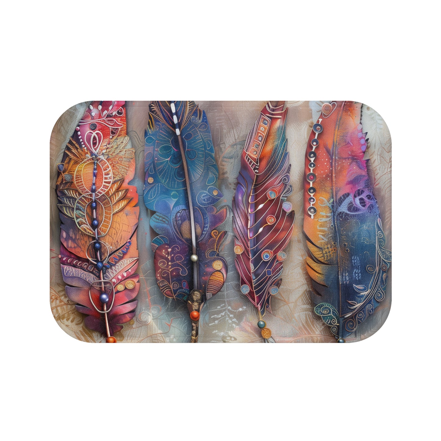 Boho Feather Bath Mat