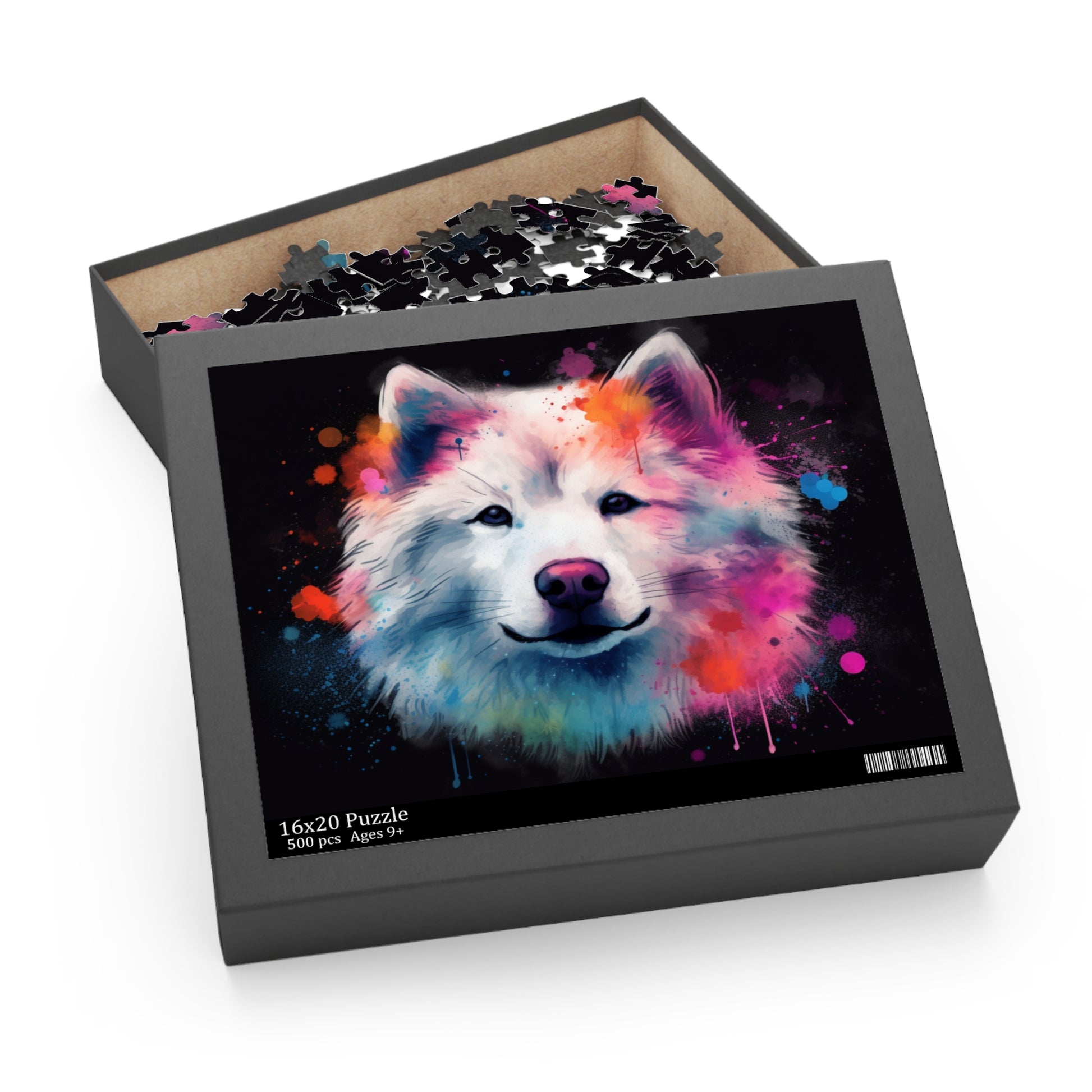 "Adorable Samoyed jigsaw puzzle with charming dog design, perfect for relaxing fun"