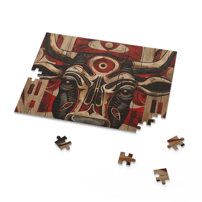 "Explore Tribal Animal Totem Jigsaw Puzzle - Connect with ancient wisdom and embrace spiritual energy of animal kingdom"