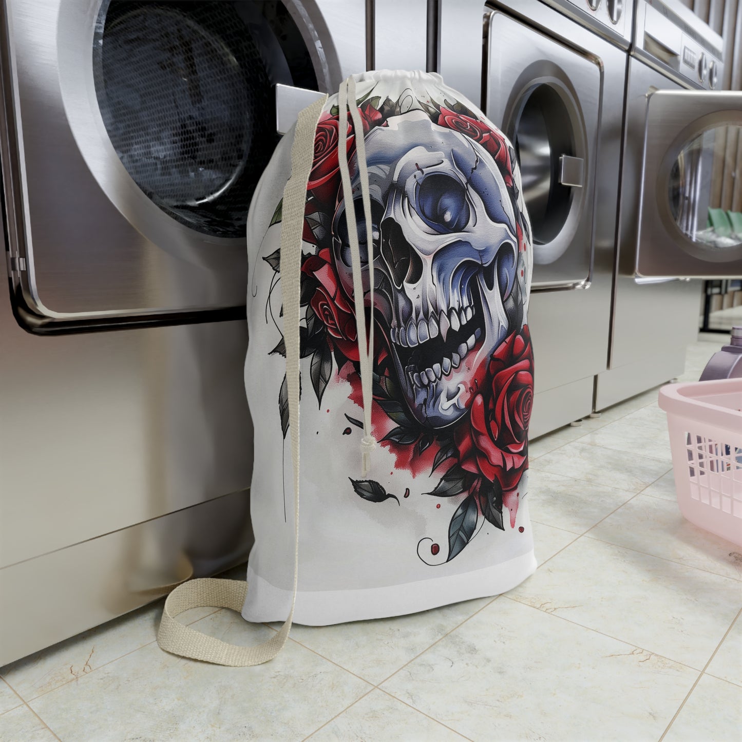 Skull and Rose Laundry Bag | Home Decor | Accessories, All Over Print, AOP, Bags, Laundry, Sublimation | Prints with Passion