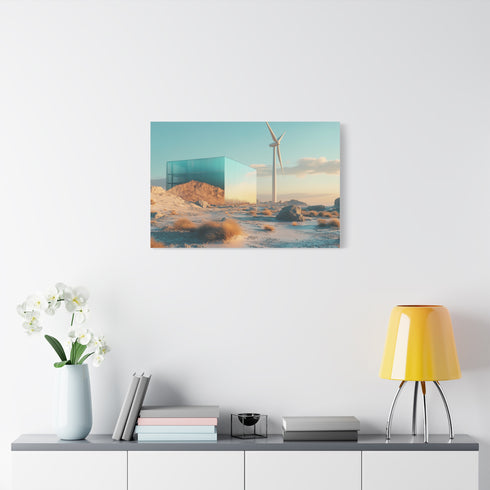 Futuristic Windmill in Glass Desert (Edition II) — Canvas Wall Art — Product Detail View 7