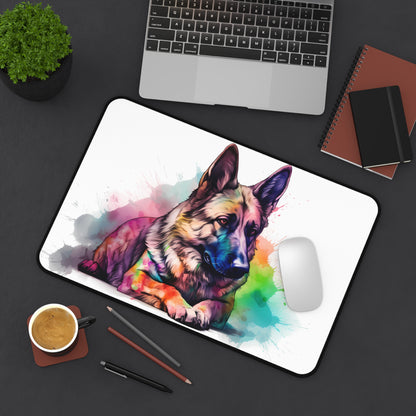 "German Shepherd Pup Desk Mat - Cute and Functional Workspace Accessory"