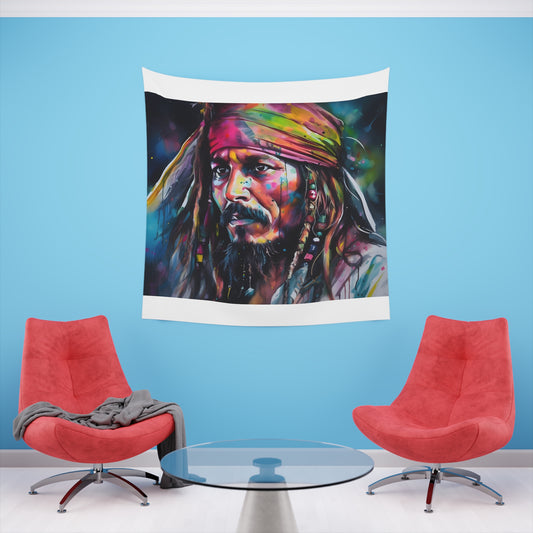 Captain Sparrow's Swashbuckling Saga: A Tapestry of Pirate Adventure and Neon Charm 

This | Wall Tapestry | All Over Print, AOP, Decor, Halloween, Home & Living, Home Decor, Indoor, Spring Essentials, Sublimation, Tapestry | Prints with Passion