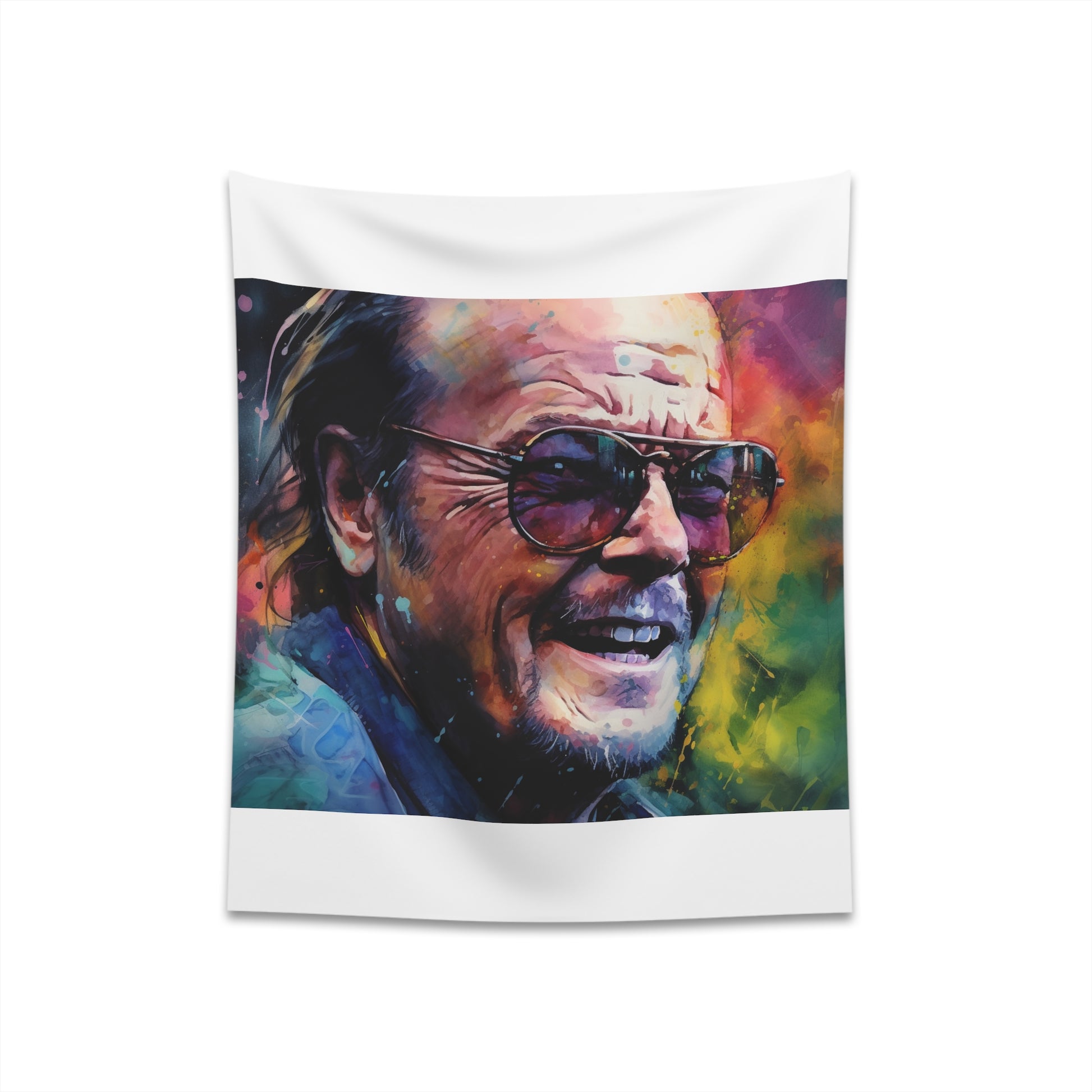 "Jack Nicholson Tapestry: Celebrate Hollywood Legend with High-Quality Art | 34" × 40" | 57" × 57" Sizes Available"