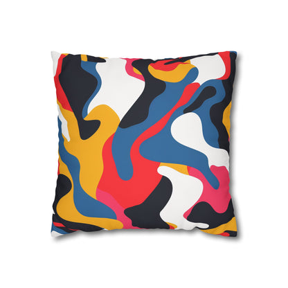 "Abstract Bright Pillow Case - Modern, seamless pattern design adds bold pop of color to bedroom decor"