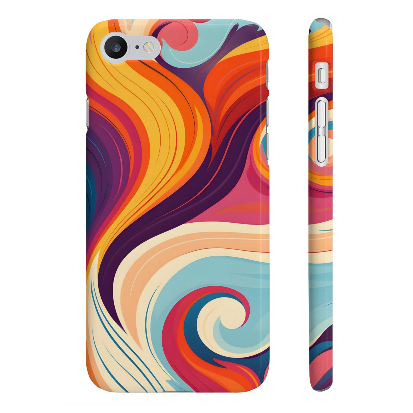 "70s Soul: Groovy Pattern Phone Case in Marine Color Palette - High-Quality & Stylish Accessory for Vintage Vibes | Perfect Gift Idea | Shop Now at BenCPrints"