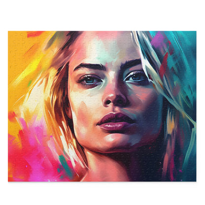 Neon Watercolor Margot Robbie Puzzle | Puzzle | Back-to-School, Fall Picks, Games, Holiday Picks, Home & Living, Puzzles, TikTok, Valentine's Day, Valentine's Day Picks | Prints with Passion