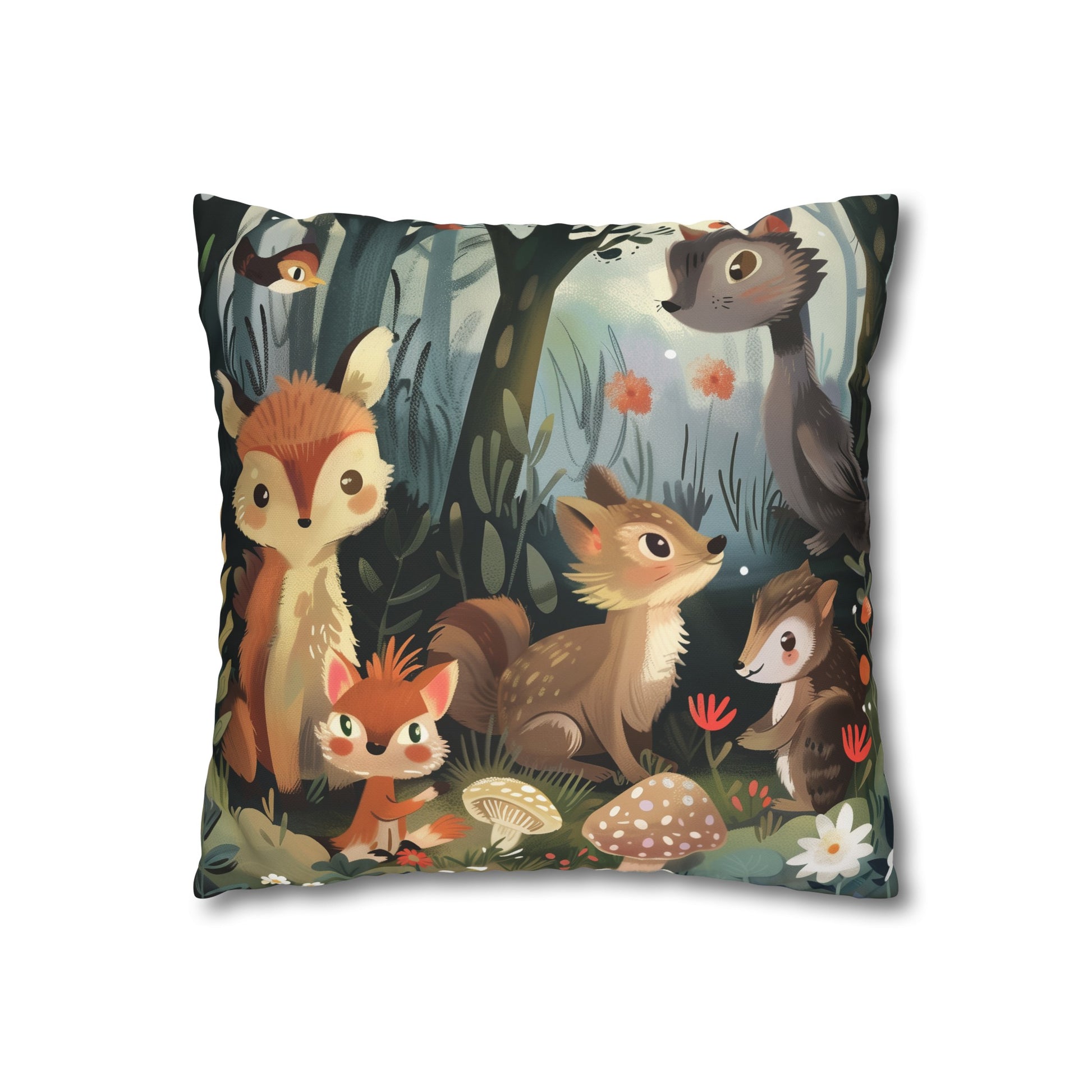 "Whimsical Woodland Pillowcase - Enchanted forest design, high-quality material, perfect for all seasons, makes a great gift"