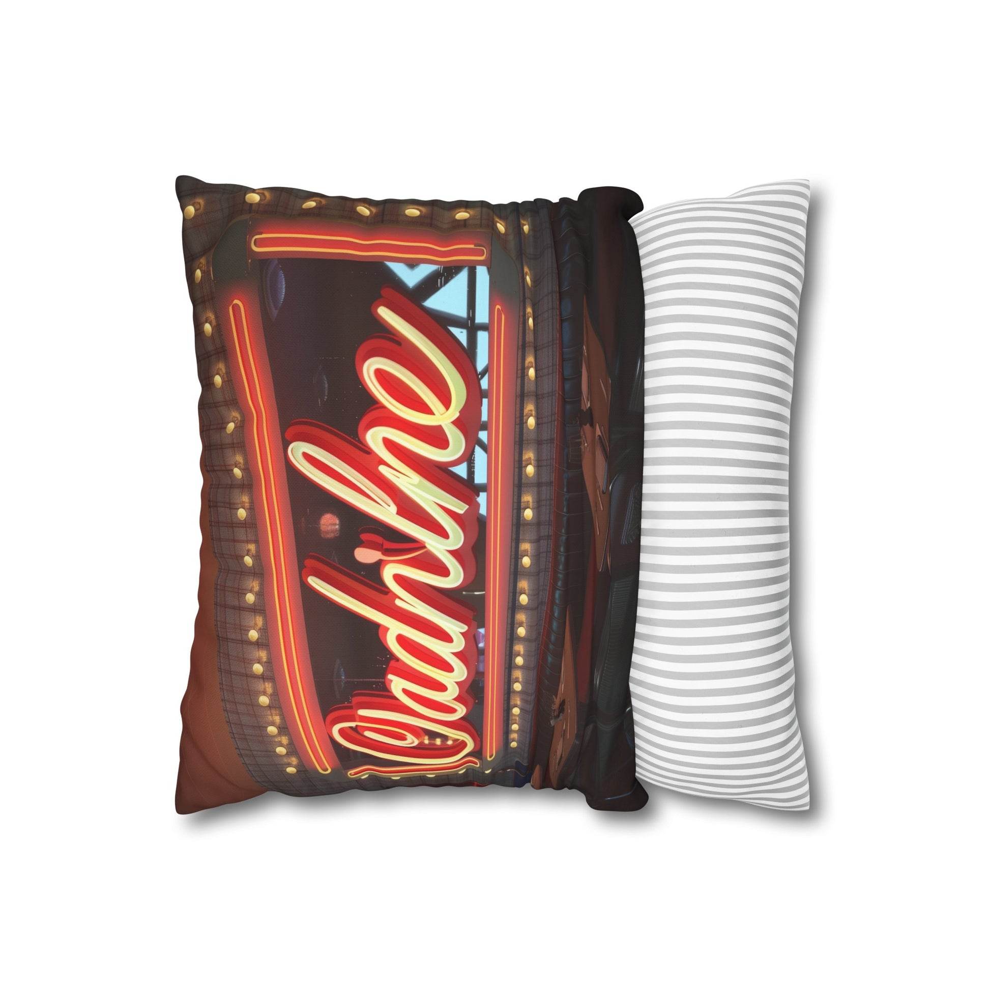 "Retro Diner Dreams Pillowcase | Vintage Neon Sign Design | High-Quality Material | Perfect Gift"