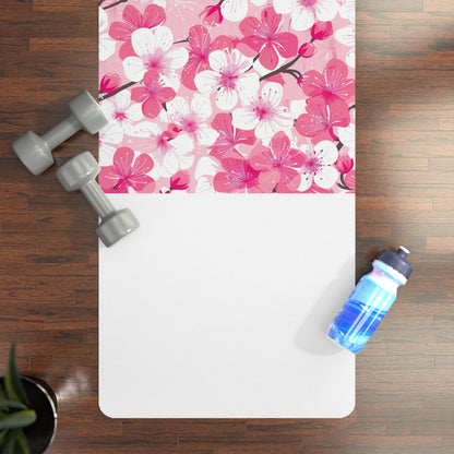 Cherry Blossom Yoga Mat: Pink & White Beauty