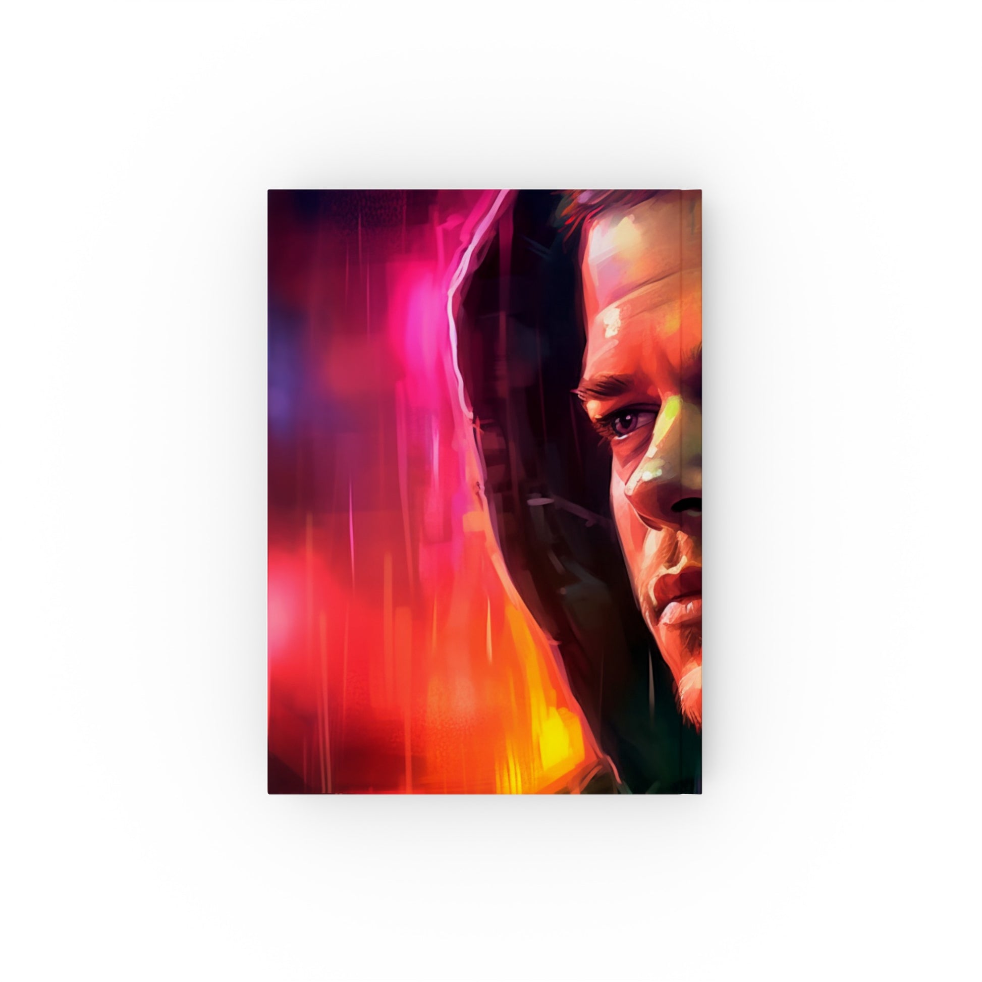 Neon Celebration Matt Damon Journal - High-quality & versatile Hollywood-inspired notebook perfect for all seasons, makes a great gift.