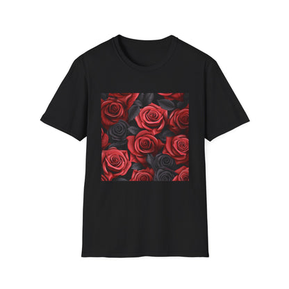 Crimson and Shadow Rose Tee | T-Shirt | Cotton, Crew neck, DTG, Men's Clothing, Regular fit, T-shirts, Women's Clothing | Prints with Passion