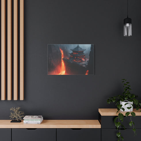 Levitating Temple Above Lava River — Canvas Wall Art — Product Detail View 8
