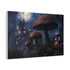 Giant Mushroom City under Moonlight (Edition II) — Canvas Wall Art — Side Profile & Stretched Corner Detail