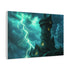 Tower Wrapped in Lightning Serpents — Canvas Wall Art — Side Profile & Stretched Corner Detail